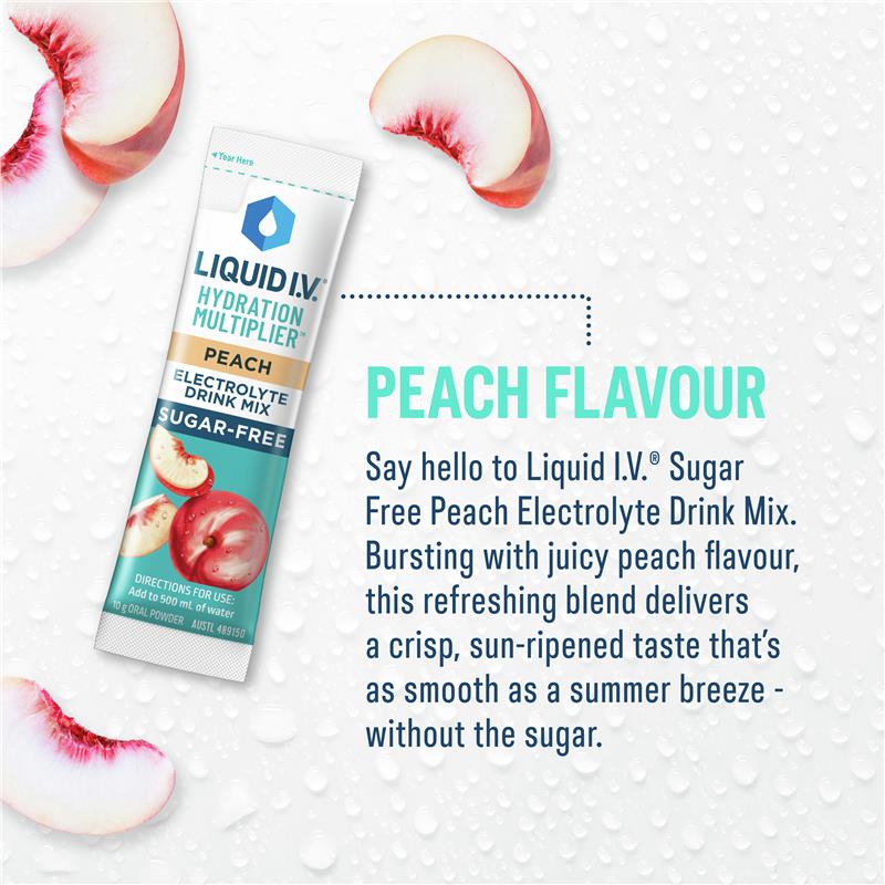 Load image into Gallery viewer, Liquid IV Hydration Sugar Free Peach 10 Sachets
