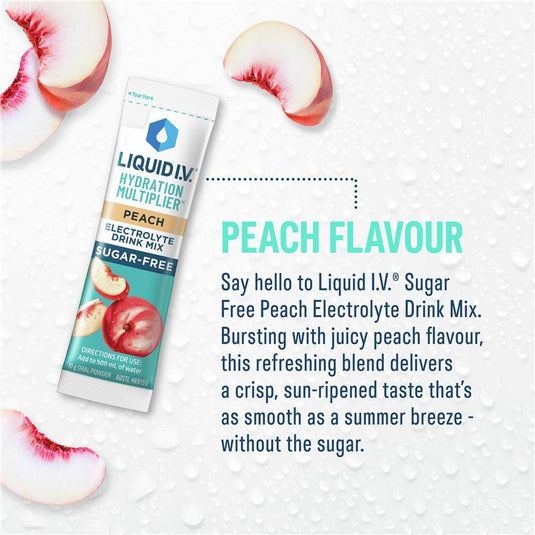 Liquid IV Hydration Sugar Free Peach 10 Sachets