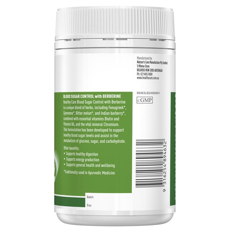 Load image into Gallery viewer, Healthy Care Blood Sugar Control with Berberine 100 Capsules
