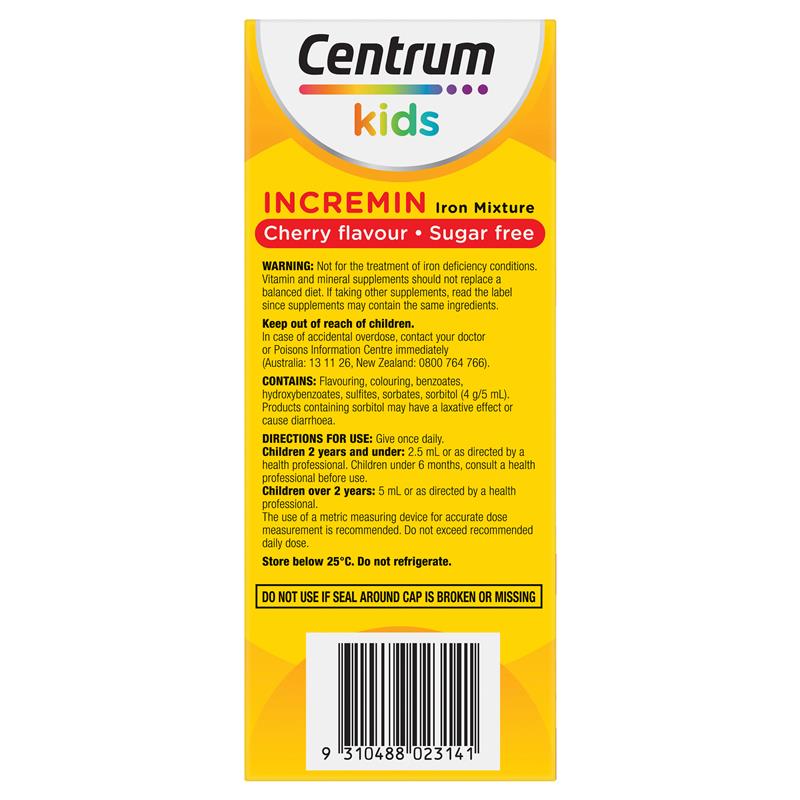 Load image into Gallery viewer, Centrum Kids Incremin Iron Mixture Cherry Flavour 200ml
