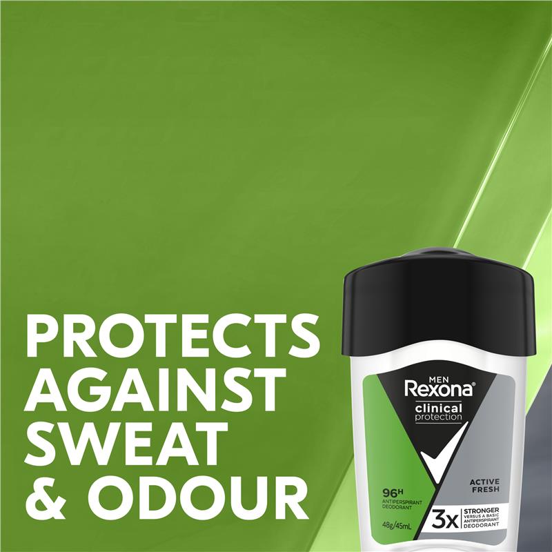 Load image into Gallery viewer, Rexona Men Clinical Protection Antiperspirant Cream Stick Active Fresh 45ml

