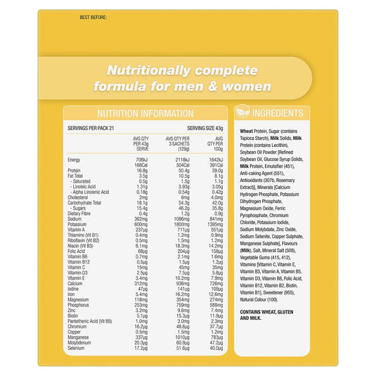 Optislim VLCD Meal Replacement Shake Banana 21x43g Sachets
