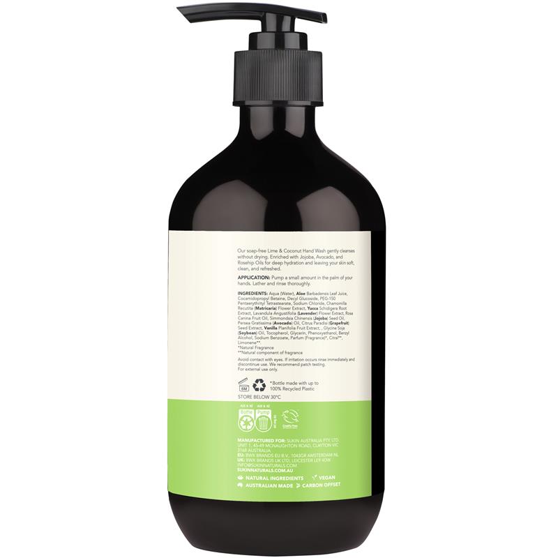 Load image into Gallery viewer, Sukin Lime And Coconut Hand Wash 500ml
