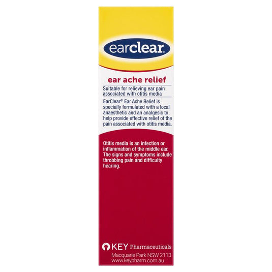 EarClear Ear Ache Relief Drops 15mL - Effective Relief of Ear Pain