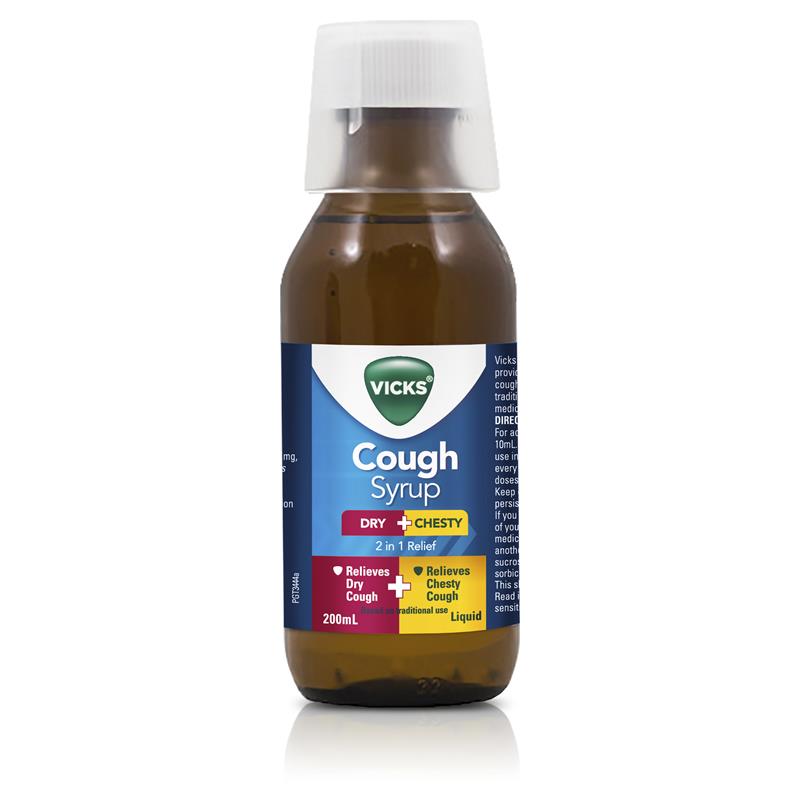 Load image into Gallery viewer, Vicks Cough Syrup Dry + Chesty 200ml
