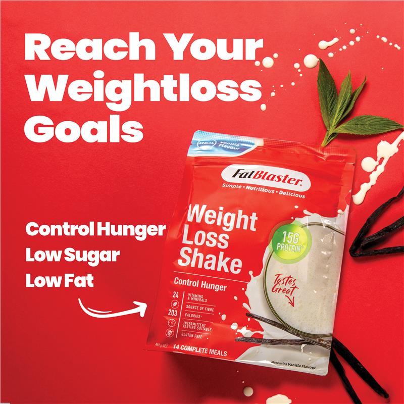 Load image into Gallery viewer, Fatblaster Weight Loss Shake Red Pouch Vanilla 465g
