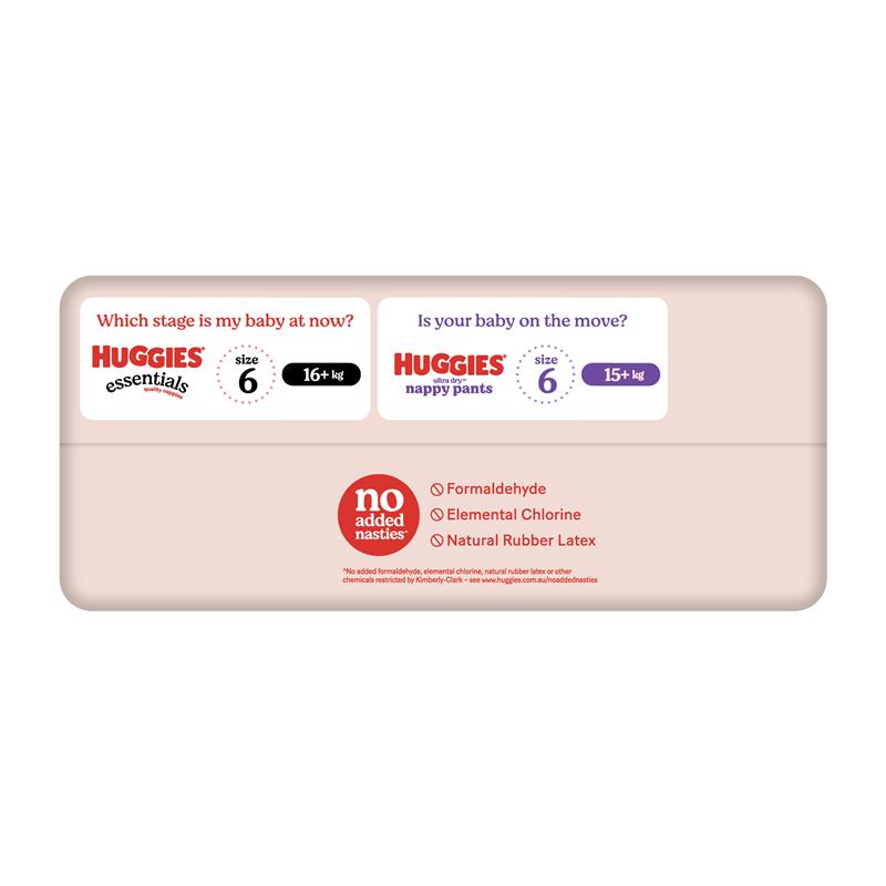 Load image into Gallery viewer, Huggies Essentials Size 6 16kg &amp; Over 40 Nappies
