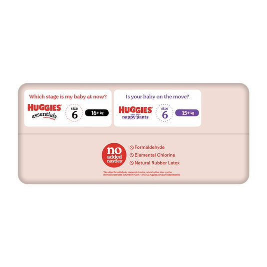 Huggies Essentials Size 6 16kg & Over 40 Nappies