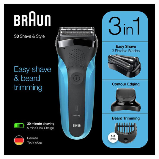 Braun Series 3 Electric Shaver & Precision Beard Trimmer For Men 310BT