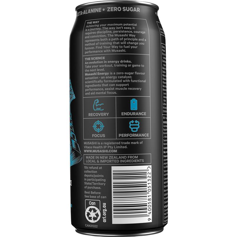 Load image into Gallery viewer, Musashi Energy Blue Raspberry 500ml
