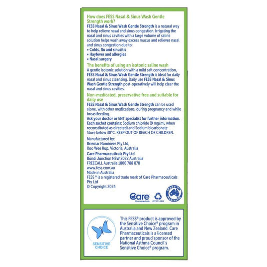Fess Nasal & Sinus Wash Kit 12 Sachets