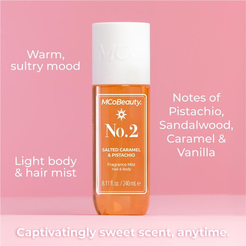 Load image into Gallery viewer, MCoBeauty Salted Caramel &amp; Pistachio No. 2 Fragrance Hair &amp; Body Mist 240ml
