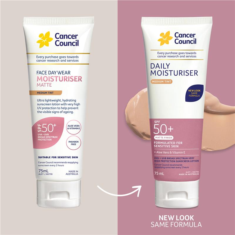Load image into Gallery viewer, Cancer Council SPF 50+ Day Wear Face Matte Medium Tint 75ml Tube
