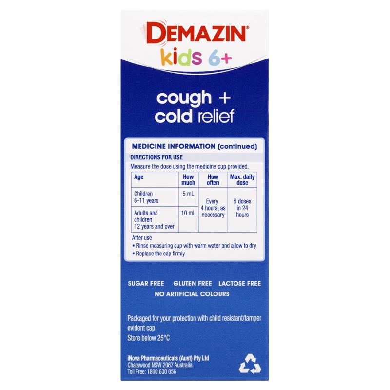 Load image into Gallery viewer, Demazin Kids 6+ Cough + Cold Relief 200ml
