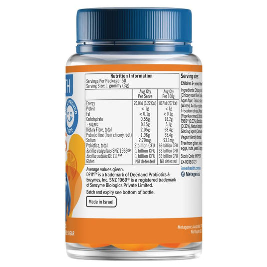 Inner Health Kids 3 in 1 Probiotic Gummies 50 Pack