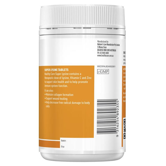 Healthy Care Super Lysine 100 Tablets