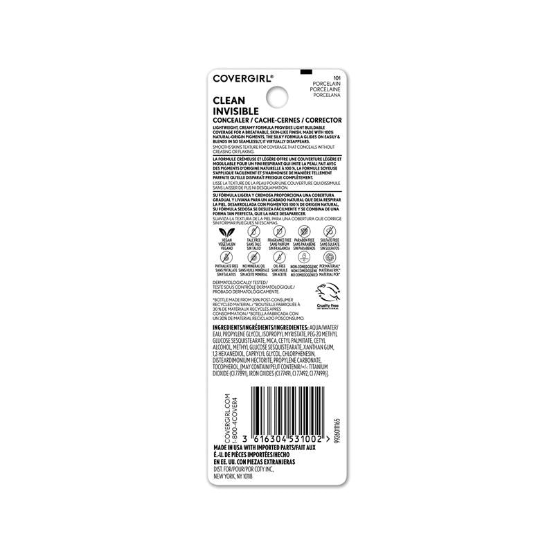 Load image into Gallery viewer, Covergirl Clean Invisible Concealer 101 Porcelain 7ml
