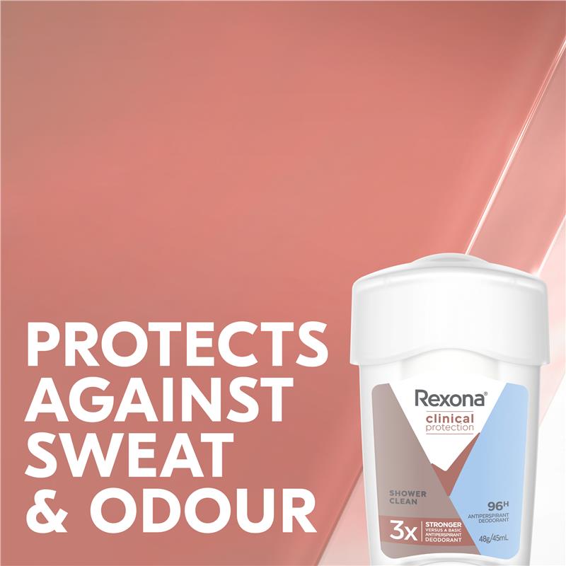 Load image into Gallery viewer, Rexona Women Clinical Protection Antiperspirant Cream Stick Shower Clean 45ml
