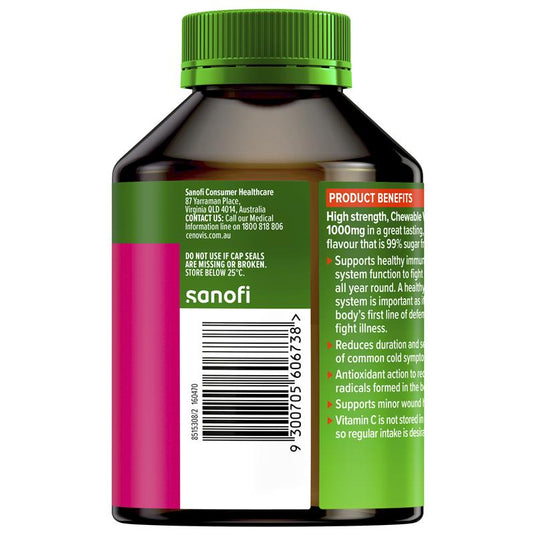 Cenovis Chewable Mega Vitamin C 1000mg Berry 120 Tablets Exclusive Size