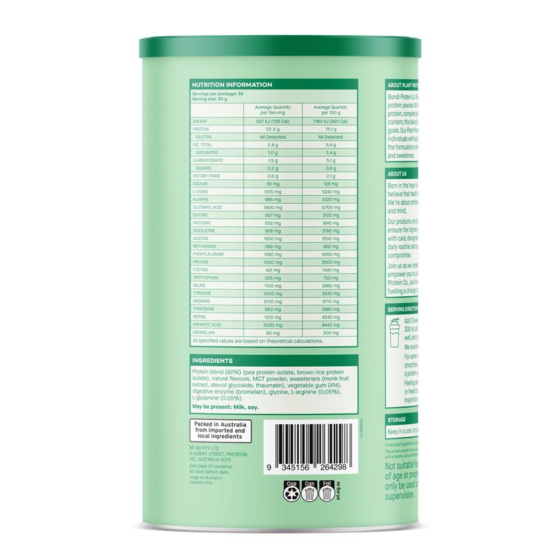Load image into Gallery viewer, Bondi Protein Co. Plant Protein French Vanilla 800g
