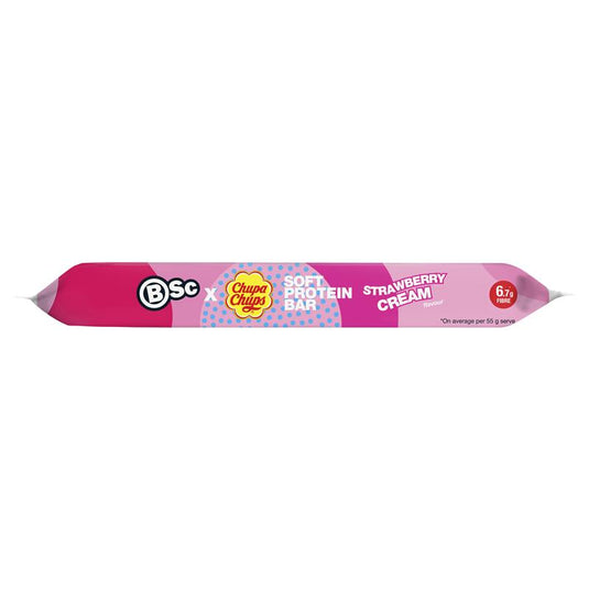 BSc x Chupa Chups Soft Protein Bar Strawberry Cream 55g