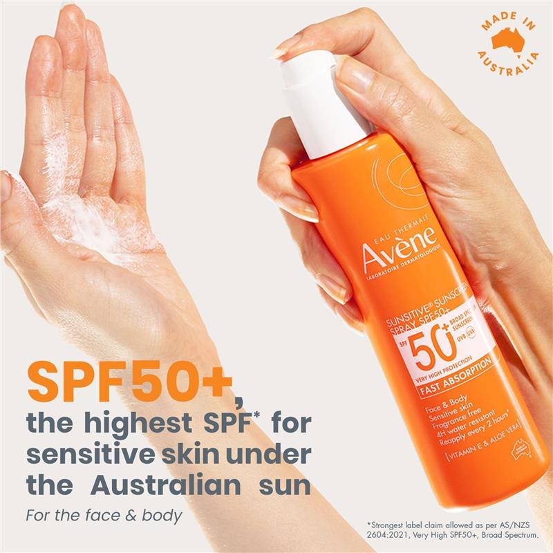 Load image into Gallery viewer, Avene Sunsitive Sunscreen Spray SPF 50+ 200ml
