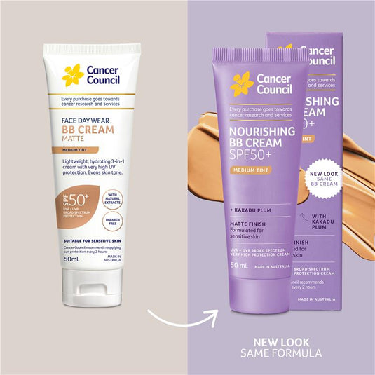 Cancer Council SPF 50+ Face Day Wear BB Cream Matte Medium Tint 50ml