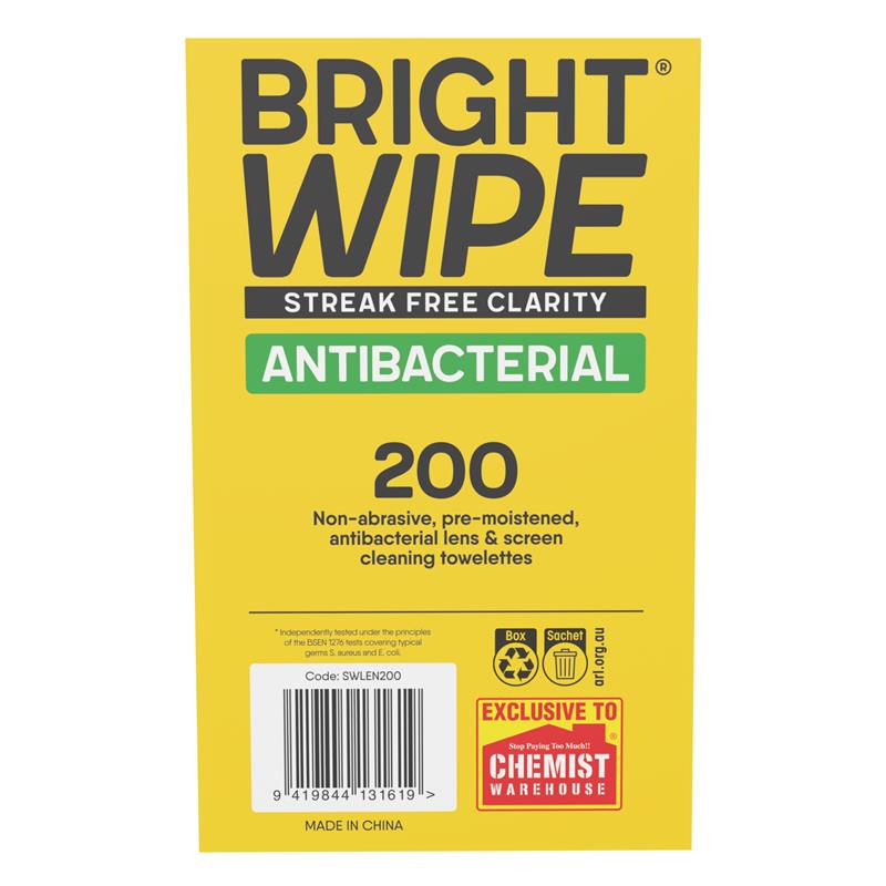 Load image into Gallery viewer, BrightWipe Lens Cleaning Wipes 200 Pack Exclusive Size
