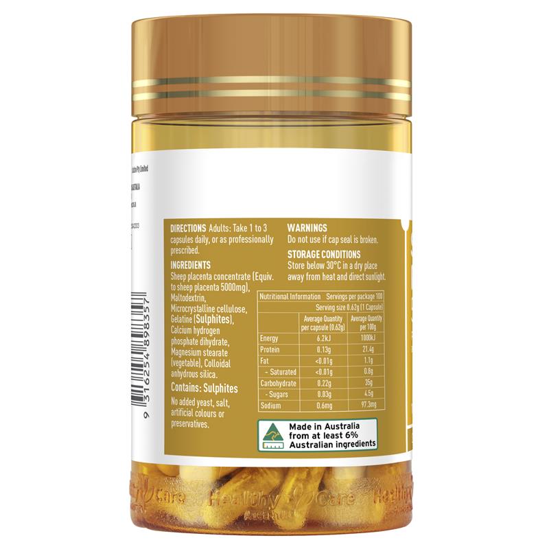 Load image into Gallery viewer, Healthy Care Sheep Placenta 5000mg 100 Capsules
