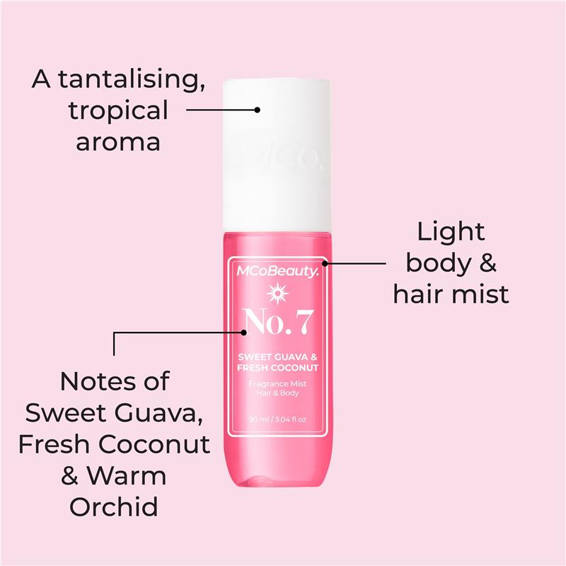 Load image into Gallery viewer, MCoBeauty Sweet Guava &amp; Fresh Coconut No.7 Fragrance Hair &amp; Body Mist 90ml
