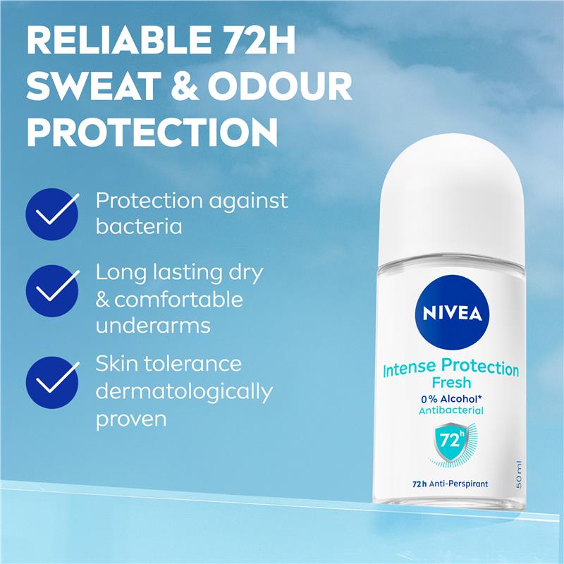 Load image into Gallery viewer, NIVEA Intense Protection Fresh Roll On Deodorant 72H Protection 50ml
