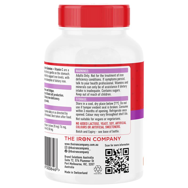 Load image into Gallery viewer, The Iron Company Iron + Vitamin C Gummies Orange 30 Gummies
