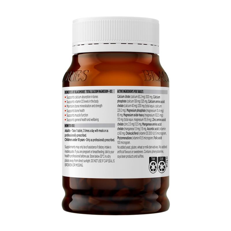 Load image into Gallery viewer, Blackmores Total Calcium and Magnesium + D3 200 Tablets
