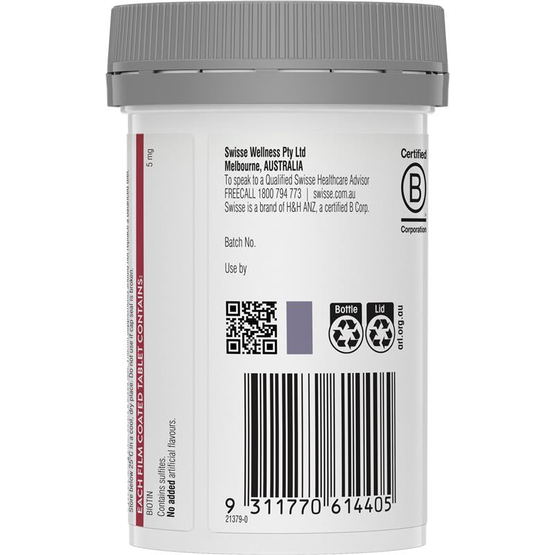 Load image into Gallery viewer, Swisse Beauty High Strength Biotin 5000mcg 100 Tablets
