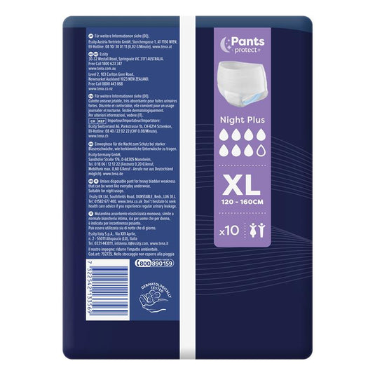 TENA Pants Night Plus Extra Large 10 Pack
