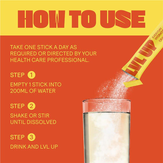 Lvl Up Everyday Hydration Sticks Orange 10 Pack