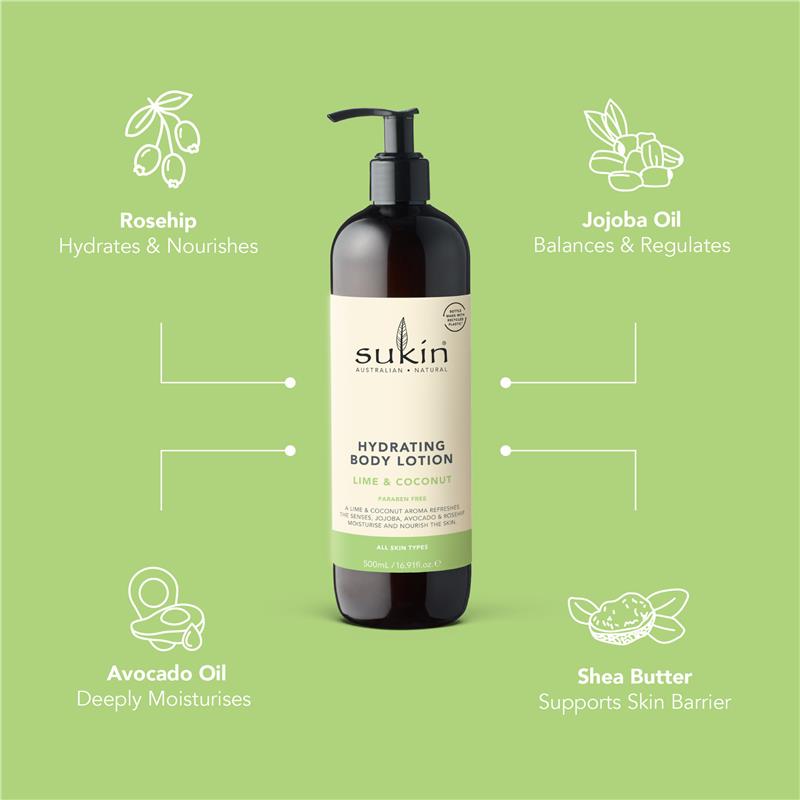 Load image into Gallery viewer, Sukin Hydrating Body Lotion Lime and Coconut 500ml

