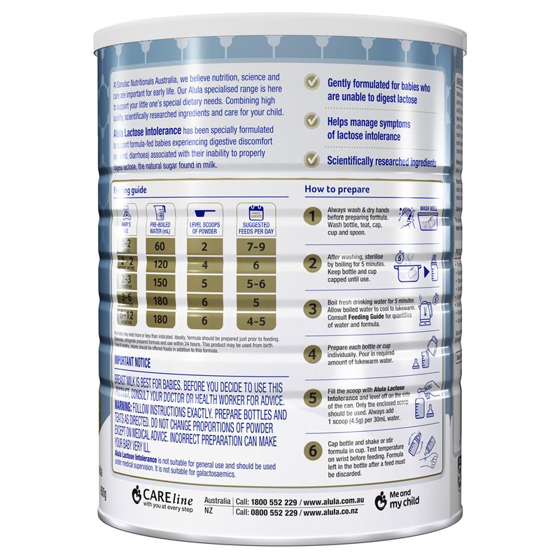 Load image into Gallery viewer, Alula Gold Lactose Intolerance Infant Formula 0-12 Months 900g
