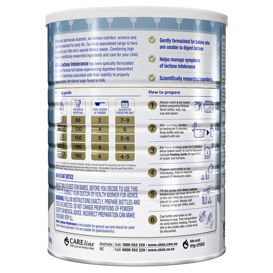 Alula Gold Lactose Intolerance Infant Formula 0-12 Months 900g