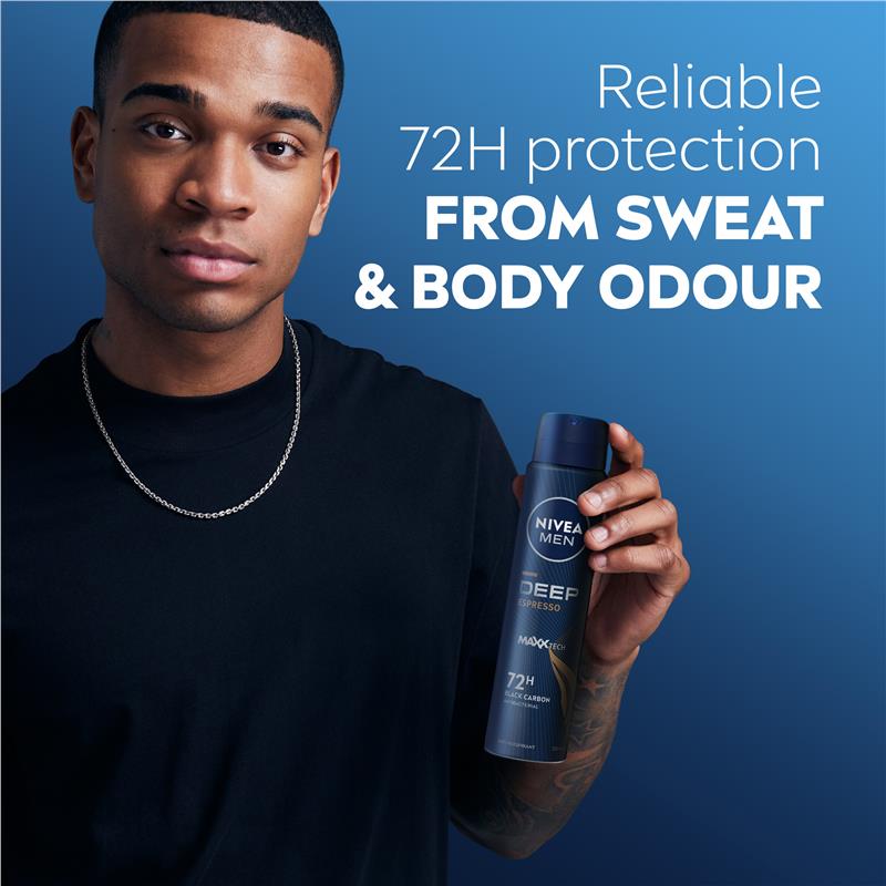 Load image into Gallery viewer, NIVEA MEN Deep Espresso Aerosol Deodorant 72H Protection 250ml
