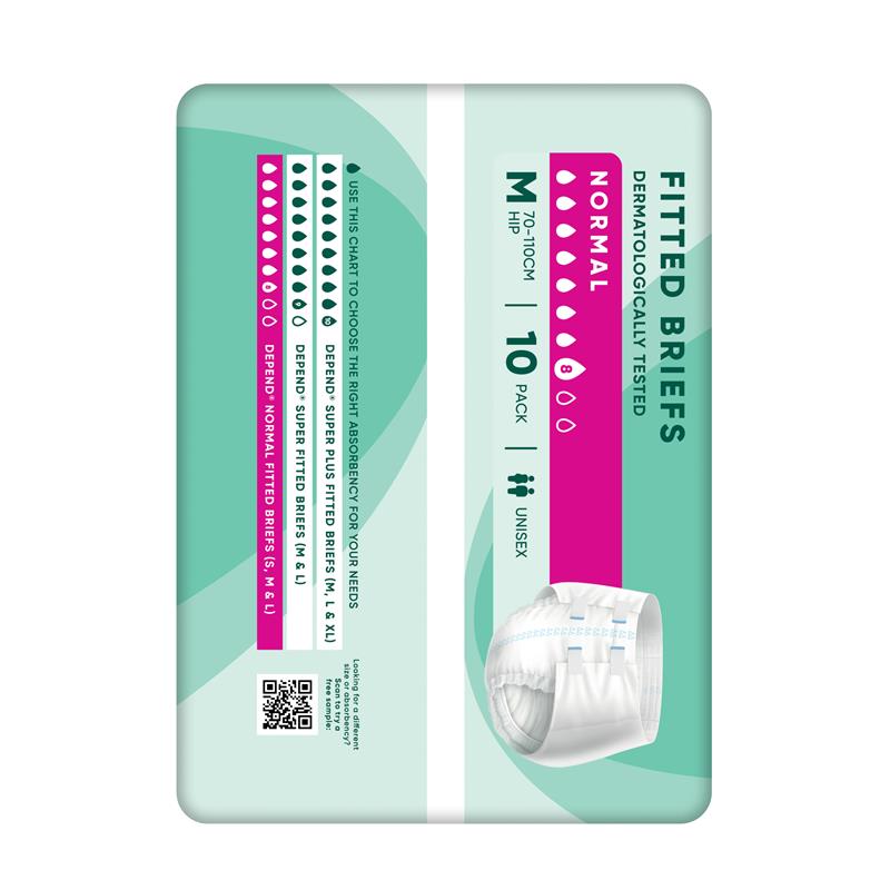 Load image into Gallery viewer, Depend Fitted Briefs Medium 10 Pack
