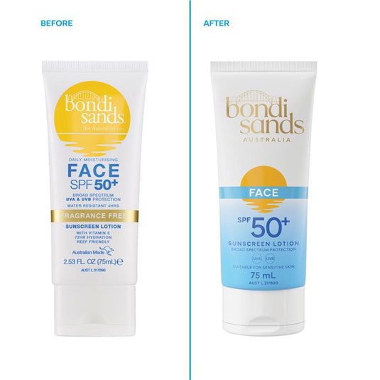 Bondi Sands Daily Moisturising Face SPF 50+ Sunscreen Lotion Fragrance Free 75ml