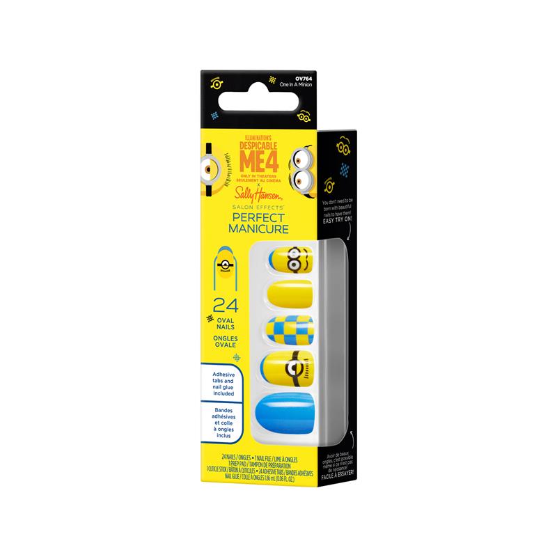 Load image into Gallery viewer, Sally Hansen Salon Effects Perfect Manicure 24 Press On Nails Despicable Me One In A Minion Limited Edition
