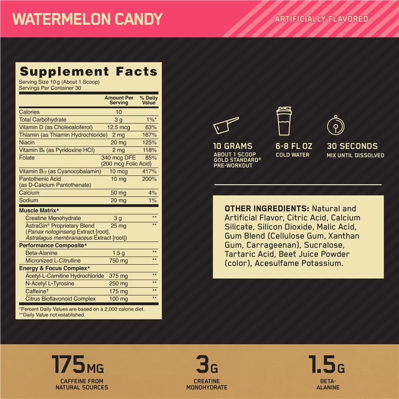 Load image into Gallery viewer, Optimum Nutrition Gold Standard Pre-Workout Watermelon 300g
