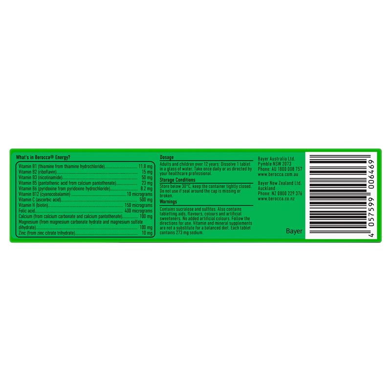 Load image into Gallery viewer, Berocca Energy Mango And Orange 60 Effervescent Tablets Exclusive Size
