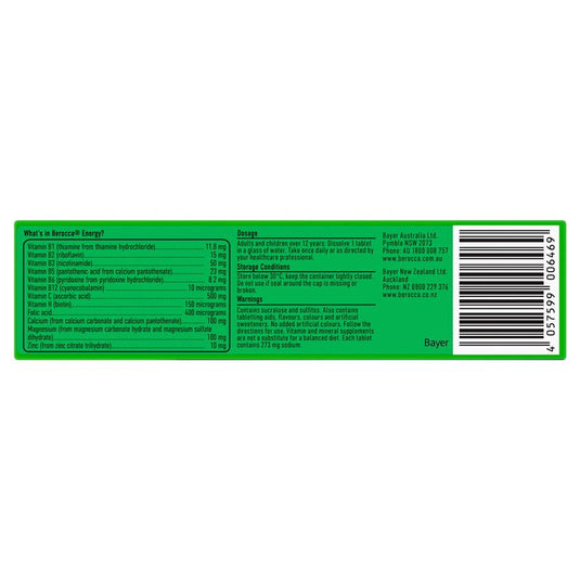Berocca Energy Mango And Orange 60 Effervescent Tablets Exclusive Size