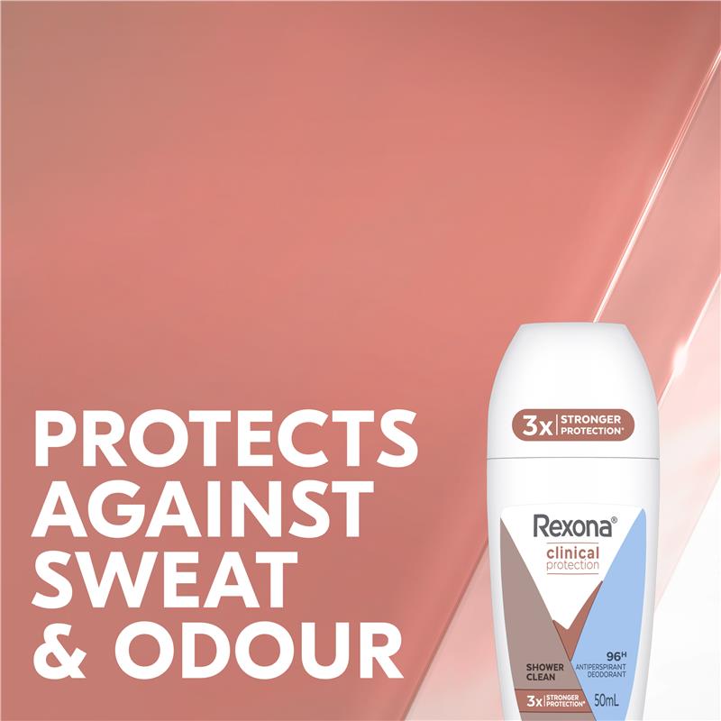 Load image into Gallery viewer, Rexona Women Clinical Protection Antiperspirant oll On Shower Clean 50ml
