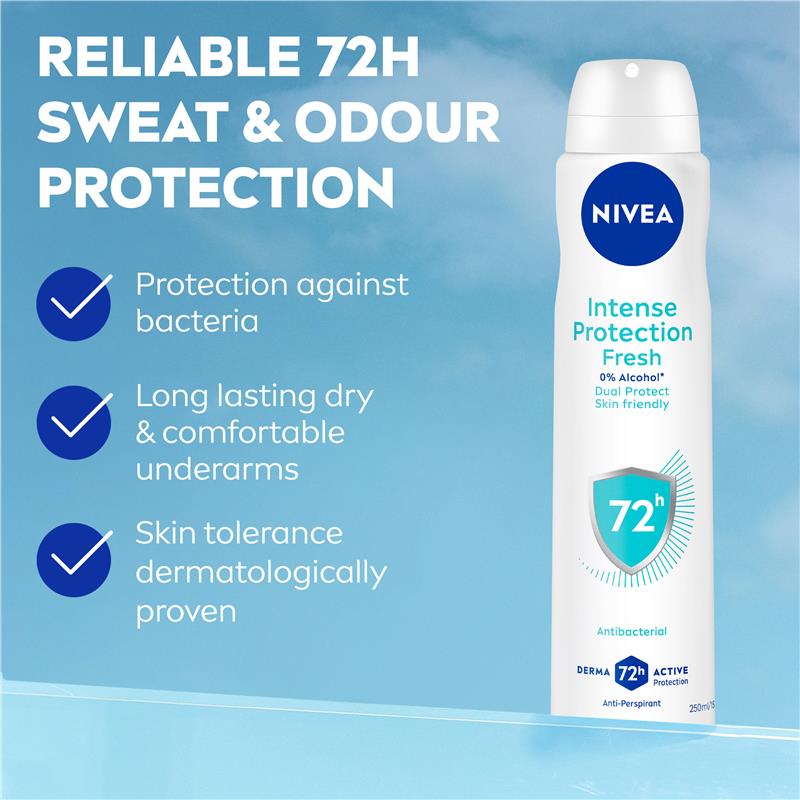 Load image into Gallery viewer, NIVEA  Intense Protection Fresh Aerosol Deodorant 72H Protection 250ml
