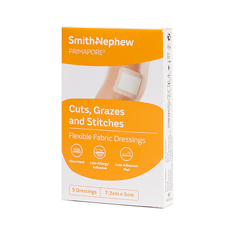 Load image into Gallery viewer, Primapore Flexible Fabric Dressing 7.2cm x 5cm 5 Pack
