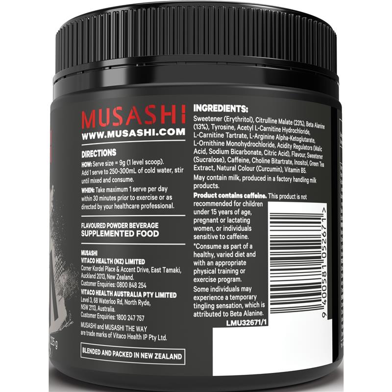 Load image into Gallery viewer, Musashi Pre Workout Shred Green Apple 225g
